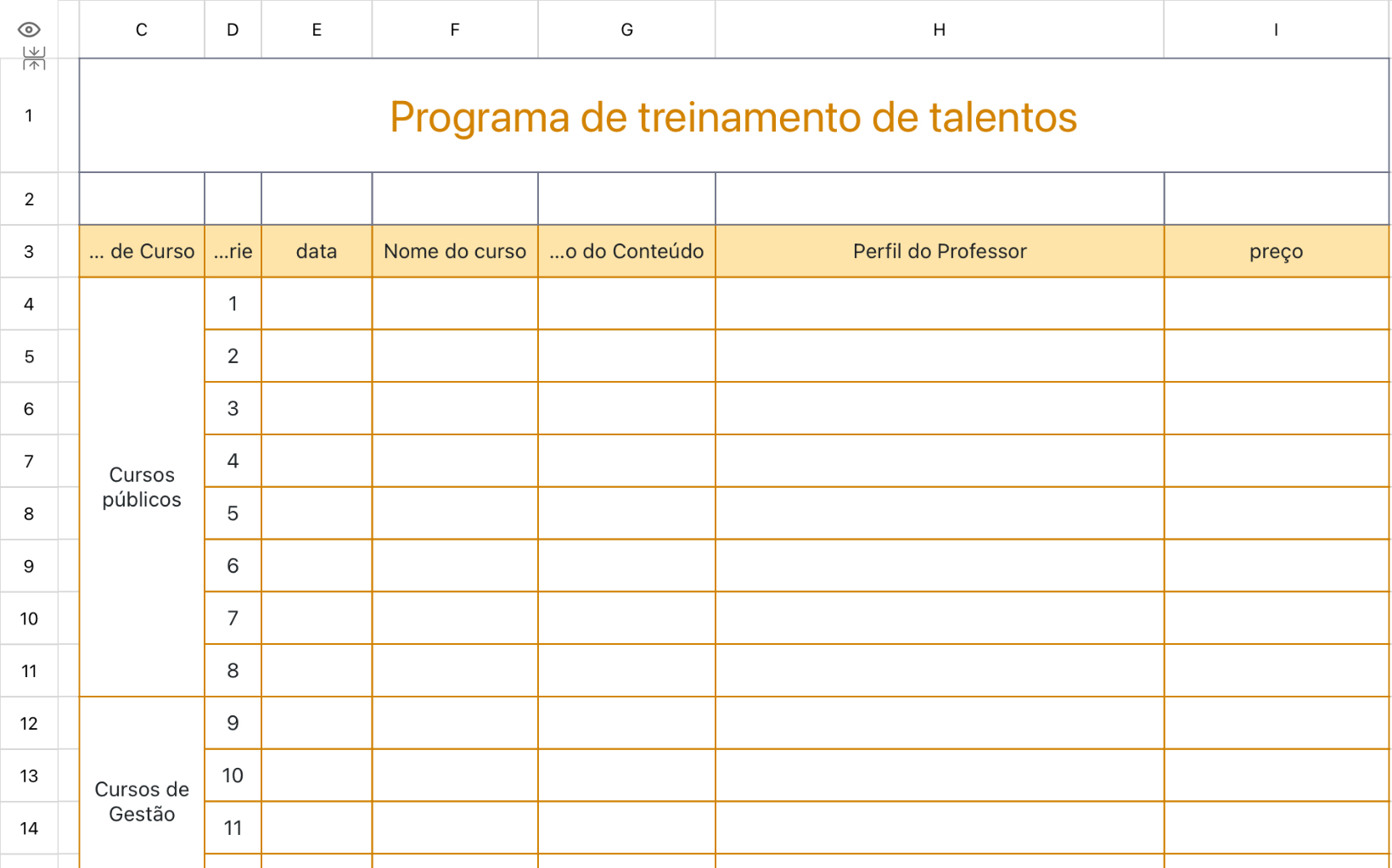 Programa de treinamento de talentos da empresa